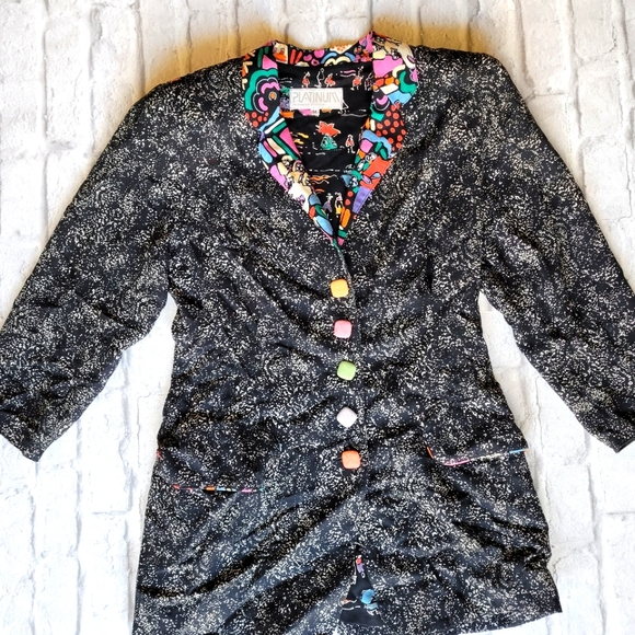 Platinum by Dorothy Schoelen 80s or 90s vintage blazer size Medium - Picture 2 of 16